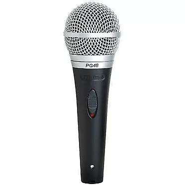 Shure PG48-QTR Cardioid Dynamic Vocal Microphone with On-Off Switch includes 15' XLR to 1/4