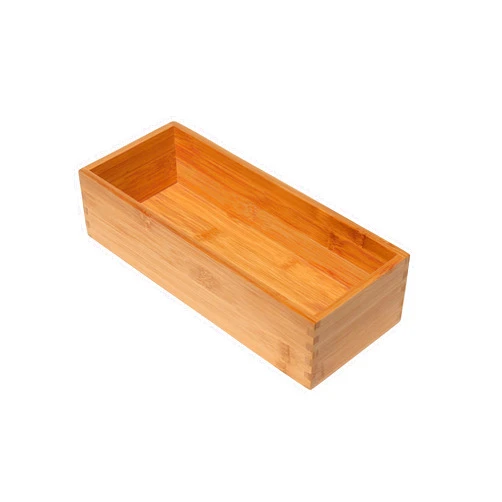 Lipper International Bamboo Wood Utensil Holder Storage Box for Cooking Tools, Makeup, or Office Supplies, 5