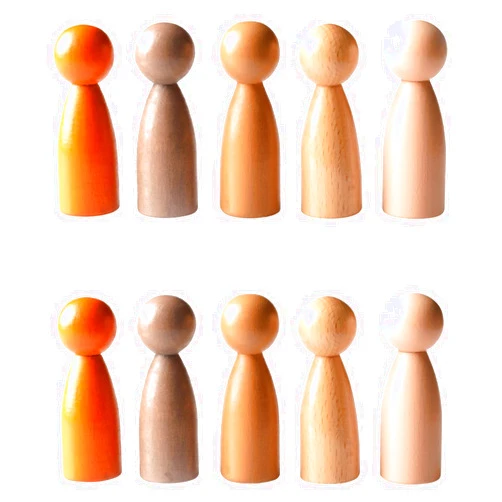 THE FRECKLED FROG-FF455 Peg People of the World - Set of 10 - Ages 12m+ - Wooden People for Toddlers - Imaginative Play, Loose Parts Kits and Sensory Bins