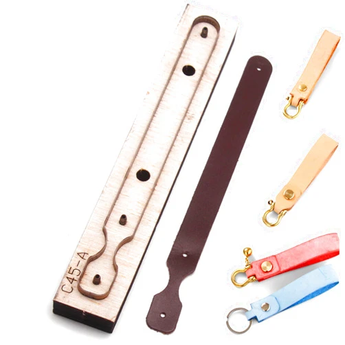 Arokimi Strap Leather Cutting Die,Leather Keychain Wooden Die Cutting Mold for DIY Crafts (StyleA)
