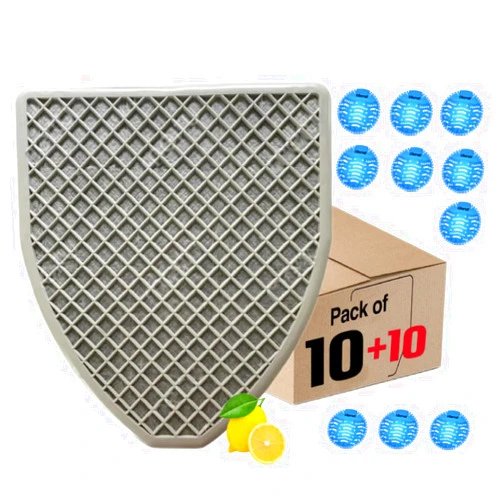 LIBEROLL Urinal Mats (10Pack) -Urinal Screen Deodorizer(10 pack) Urinal Cakes Fresh Bathroom Urinal Mat for Floor - Dark Gray Commercial Splash Mats for Men's Restroom