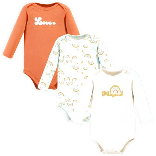 Hudson Baby baby-girls Cotton Long-sleeve Bodysuits 3-pack