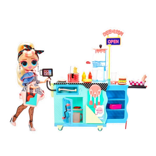 L.O.L. Surprise! OMG to-Go Diner Playset with 45+ Surprises- Miss Sundae Exclusive Fashion Doll with Color Change Features Including Accessories, Holiday Toy , Great Gift for Kids Ages 4 5 6+ Years