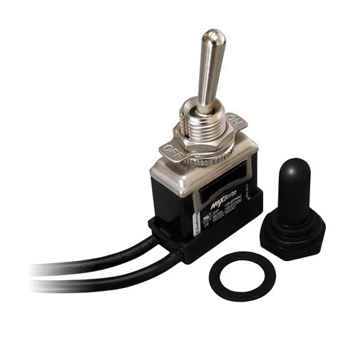 MaxBrite Heavy Duty Toggle Switch 20/15A 125/277V, 2 HP with Waterproof Rubber Boot UL cUL Certified