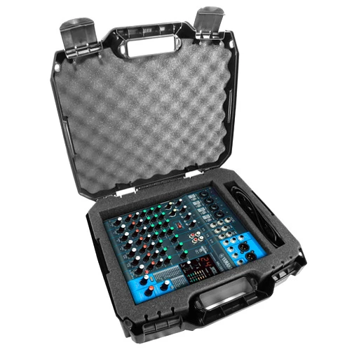 CASEMATIX DJ Mixer Case Compatible with Yamaha AG08 Streaming Loopback Mixer, MG10XU, MG10 or MG06 Stereo Interface and Cables - Hard Shell DJ Bag with Pre-Diced Customizable Foam Interior Only