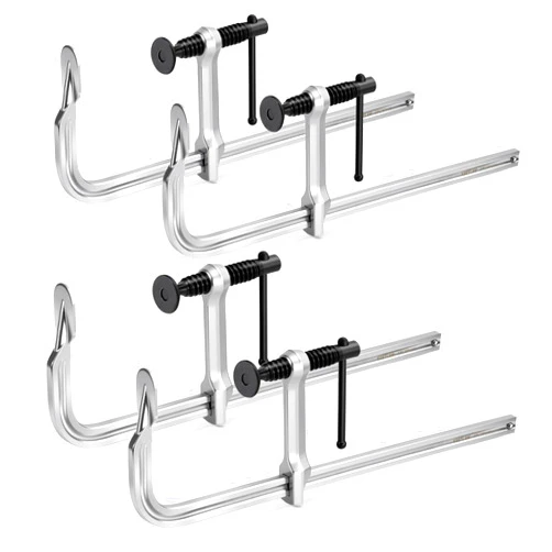 KRETLAW Bar Clamps 4-Pack, 12-Inch Light-duty Drop Forged Steel F Clamps (450 lbs) for Welding and Woodworking