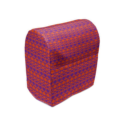 Ambesonne Abstract Stand Mixer Cover, Repetitive Triangles Circles Psychedelic Inspired 60's Illustration, Kitchen Appliance Organizer Bag Cover with a Pocket, 6-8 Quarts, Vermilion and Purple