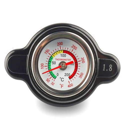 Allmotorparts High Pressure Radiator Cap with Temperature Gauge, 1.8 Bar Radiator Cap 25.6psi Compatible with Honda, Kawasaki, Suzuki, Yamaha, Polaris Ranger, Husqvarna Dirt Bike, KTM, More Motorcycle ATV Models