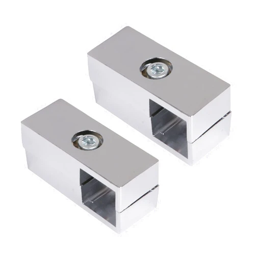 BQLZR 2 Way Aluminum Alloy Square Pipe Fitting Rack Clamp Fastener 0.98inch Pack of 2