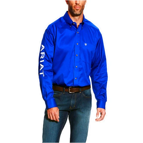 Ariat Male Team Logo Twill Classic Fit Shirt Ultramarine/White X-Large