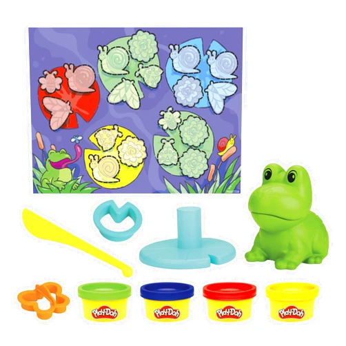 Play-Doh Frog ‘n Colors Starter Set with Playmat, Preschool Toys for 3 Year Old Girls & Boys & Up, Preschool Crafts Frog Toy & 4 Modeling Compound Colors