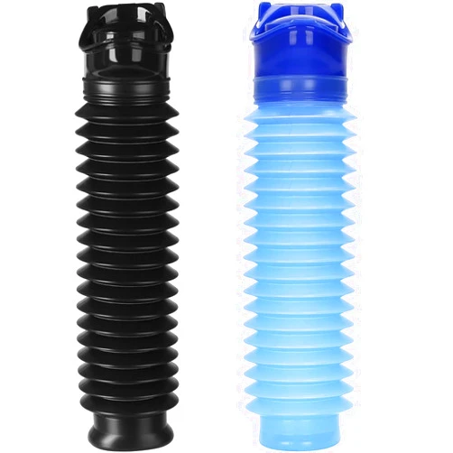 MOPHOEXII Emergency Urinal for Kids Adult,Portable Reusable Outdoor Urinal Potty Pee Bottle, Outdoor Shrinkable Urinal for Travel, Camping, Hiking, Traffic Jam and Queuing-2 Pack 750ml Blue