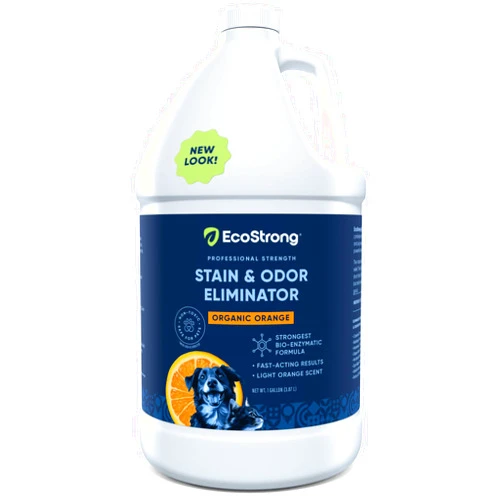 Eco Strong Orange Odor Eliminator | Pet Odor Deodorizer for Strong Odor | Enzyme Stain Cleaner for Cats, Dogs, and Pets | Great for Carpets, Furniture, Dog Kennels, and More (128 Fl Oz)