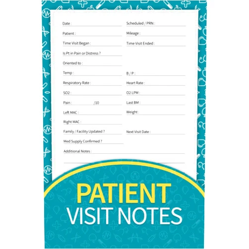 Tinna Lena Patient Visit Notes: Hospice Nurse Notebook: Hospice Nurse Reference and Nursing Assessment Notebook: Logbook For Quick Patient Documentation: Visit Tracker for Home Health Nurses