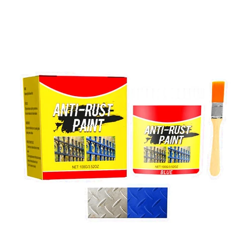 RAYHONG Water-Based Metallic Paint, Rust Removal Converter Metallic Paint,Rust Remover Converter for Metal, Car Anti Rust Paint Chassis Universal Rust Removal Converter(Blue)