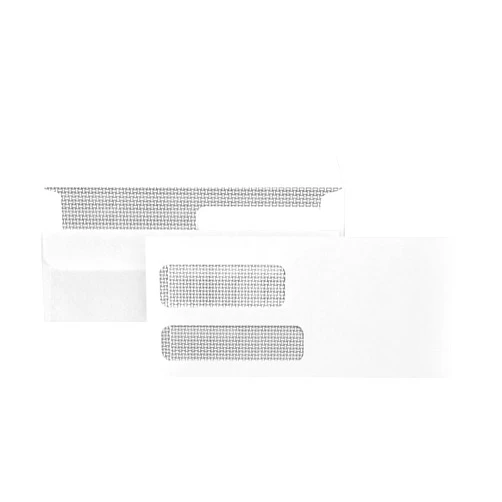 Blue Summit Supplies 500 No. 9 Flip and Seal Double Window Security Envelopes - Designed for Quickbooks Invoices and Business Statements with Self Seal Flip Press and Seal Flap -Number 9 Size 3 7/8 Inch X 8 7/8 Inch