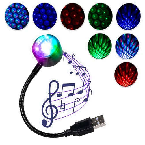 Smilfuy Car Roof Star Projector Night Light, Portable USB LED Ambient Light Adjustable Interior Car Lights, 4 Colors& 9 Functional Modes Atmosphere Star Lights for Car Decor, Ceiling, Bedroom, Party (1PCS)