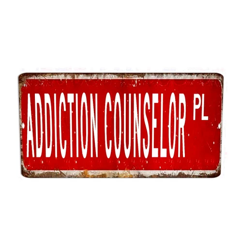 Autravelco Addiction Counselor Farmhouse Metal Sign Hanging Lounge Signs Profession Pure Solid Color Room Decor for Men Garage Signs for Dorm Room Living Room 6x12 Inch