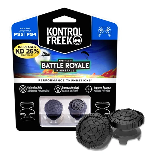 KontrolFreek FPS Freek Battle Royale Nightfall for PlayStation 4 (PS4) and PlayStation 5 (PS5) | Performance Thumbsticks | 2 High-Rise Convex Black