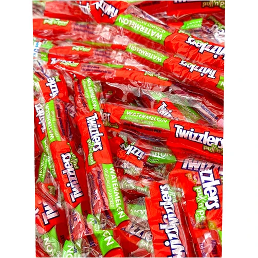 HERSHEY'S Twizzlers Pull n Peel Licorice Twists, Individually Wrapped Treats for Parties, Birthdays, Stocking Stuffers, Watermelon Flavor, Bulk Pack of 2 Pounds