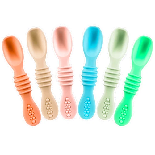 Sperric Baby Spoons, Baby Feeding Essentials, Baby Led Weaning Supplies, Baby Spoons Self Feeding 6 Months, Baby Utensils, Silicone Baby Feeding Set, Toddler Feeding Supplies, Silicone Baby Spoon BPA Free