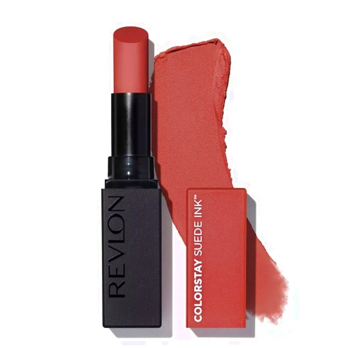 REVLON Lipstick, ColorStay Suede Ink, Built-in Primer, Infused with Vitamin E, Waterproof, Smudge-proof, Matte Color, 003 Want It All, 0.09 oz.