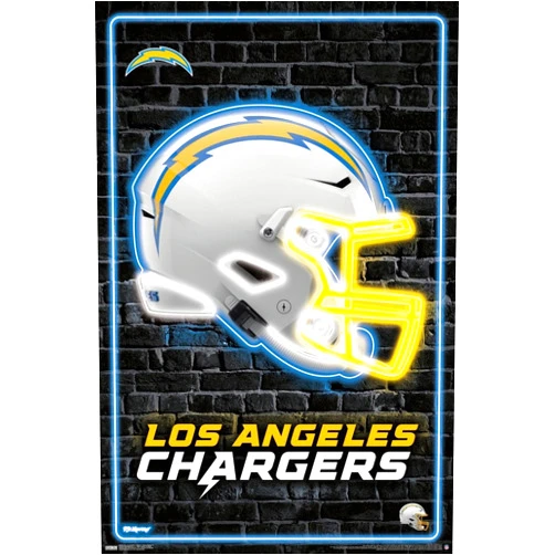 Trends International NFL Los Angeles Chargers - Neon Helmet 23 Wall Poster, 13