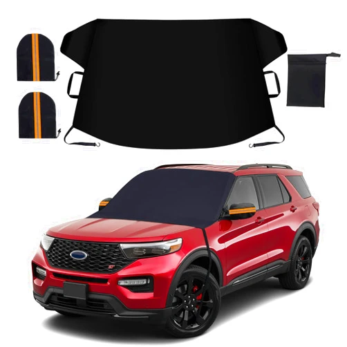 TX-INNO AUTO Windshield Cover for Ice and Snow, Car Windshield Snow Cover with Side Mirrors Cover, Thicken Windshield Frost Cover Waterproof Outdoor Covers Fits Most Cars SUVs and Vans (75