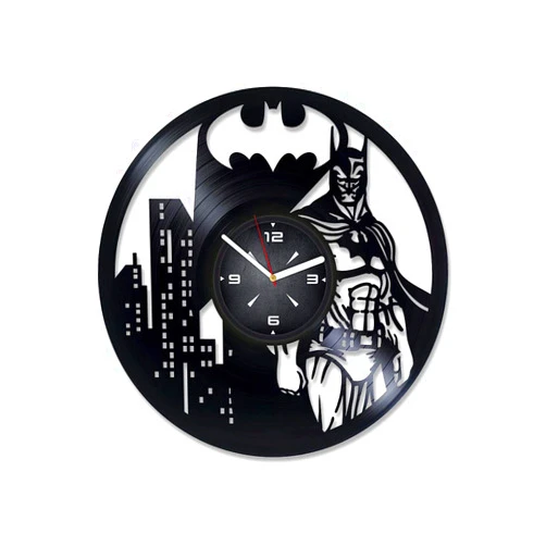 Kovides Bat Superhero Vinyl Record Wall Clock. Decor for Bedroom, Living Room, Kids Room. Gift for Men or Women. Christmas, Birthday, Holiday, Housewarming Present.