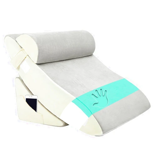 TokSay Orthopedic Bed Wedge Pillow Set - Adjustable Memory Foam for Post-Surgery Neck and Back Pain Relief Heartburn Acid Reflux Reading Sleeping Support (Gray)