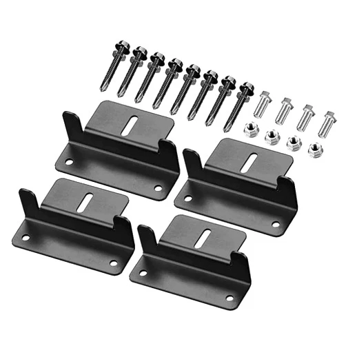 Spartan Power Black Solar Panel Z Bracket Mount - Lightweight Anodized Aluminum Mounting Brackets for RVs, Trailers, Vans, Campers, Boats, Walls, Roof - Set of 4