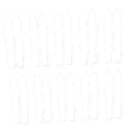 LOORGVEL 10pcs White Plastic Christmas Fence Panel Set for Holiday DIY Decoration, Miniature Picket Fence for Xmas Tree and Party Outdoor Garden Décor