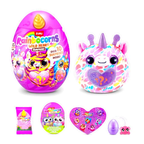 Rainbocorns Wild Heart Surprise (Giraffe) by ZURU – Collectible Plush Toy with Surprises, Mystery Egg for Girls & Boys Ages 3+
