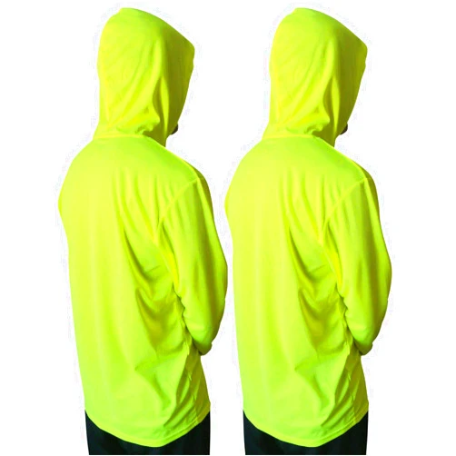 NY GOLDEN FASHION Hi Vis High Visibility T Shirt Long Sleeve Safety Construction Work Shirts with Hood