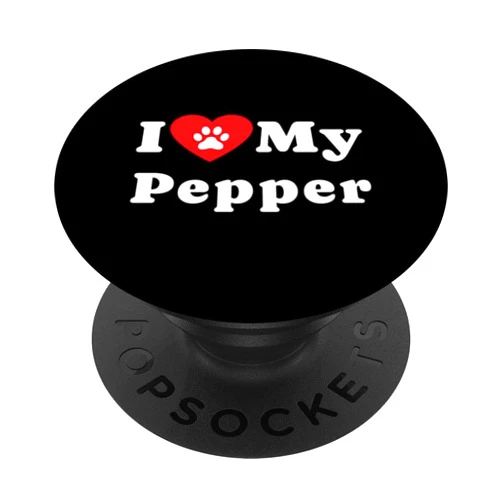 Dog Lovers Pup Pepper Dog Owners Canine Fans I Love My Pepper Dog Owner Pet Dog Lover PopSockets Adhesive PopGrip
