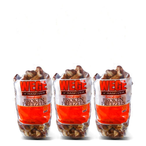 Wege Sourdough Broken Pretzels- Three 15 Oz. Bags