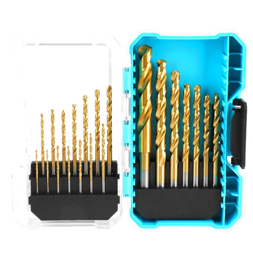 DURATECH Drill Bit Set, 21PCS Titanium Impact Twist Drill Bit Set with Tough Case, HSS Twist Drill Bits Kit for Soft Metal, Wood, PVC (1/16