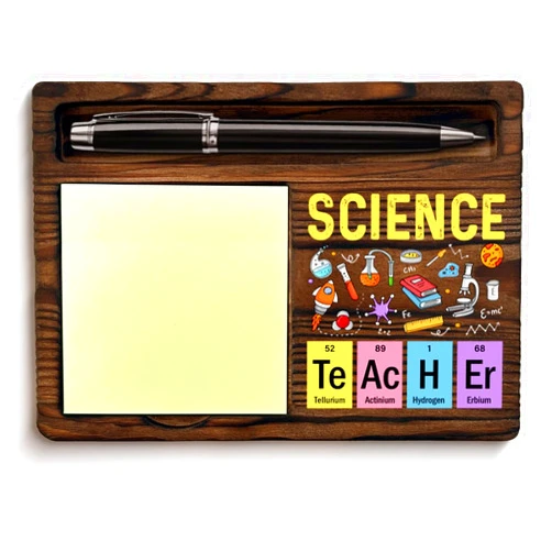 YGBF Science Teacher Gifts for Women Men, Gifts for Science Teacher Thank You Appreciation Birthday Back to School, Sticky Note Holder Classroom Office Decor