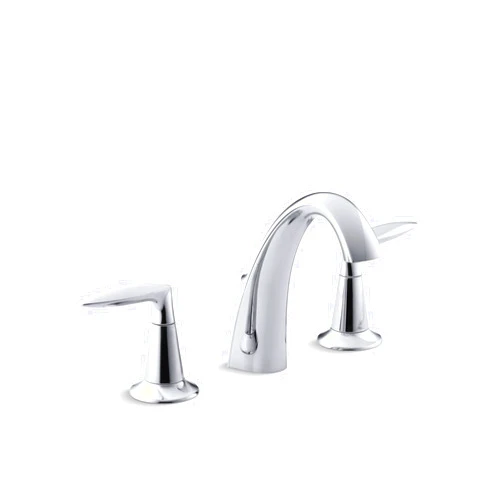 KOHLER K-45102-4-CP Alteo 2-Handle Widespread Bathroom Faucet with Metal Drain Assembly in Polished Chrome