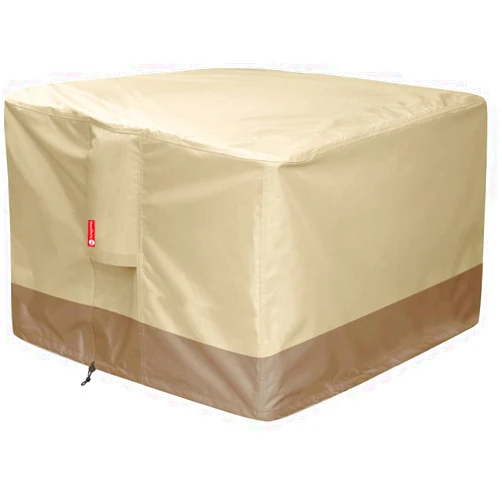SheeChung Gas Fire Pit Cover Square - 600D Heavy Duty Patio Outdoor Fire Pit Table Cover with PVC Coating,100% Waterproof,Air Vents,Fits for 29/30/31/32 inch Fire Pit/Table Cover (32”L x 32”W x 24”H)