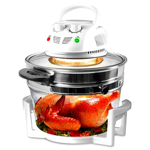 Nutrichef PKAIRFR48.5 Air Fryer, Infrared Convection, Halogen Oven Countertop, Cooking, Stainless Steel, 13 Quart 1200W, Prepare Quick Healthy Meals, for French Fries & Chips (White), One Size