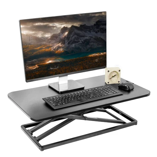 VIVO Economy Single Top Height Adjustable 29 inch Standing Desk Converter, Sit Stand Tabletop Monitor and Laptop Riser Platform Workstation, DESK-V000U