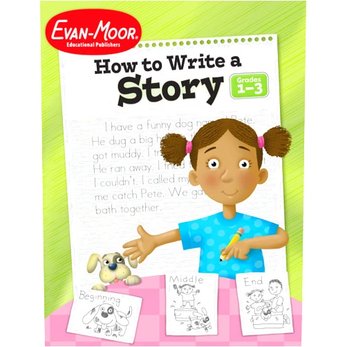 Evan-Moor Educational Publishers Evan-Moor How to Write a Story, Grades 1-3 Homeschool & Classroom Workbook, Printables, Develop Confident & Competent Storywriters, Learn Parts of a Story, Planning Forms, & Guidelines for 6 Genres