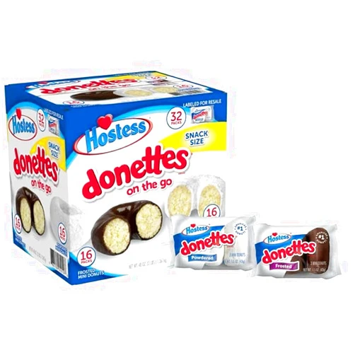 Generic Hostess Mini Powdered & Frosted Chocolate Donettes 32 pk. By Snacks and More
