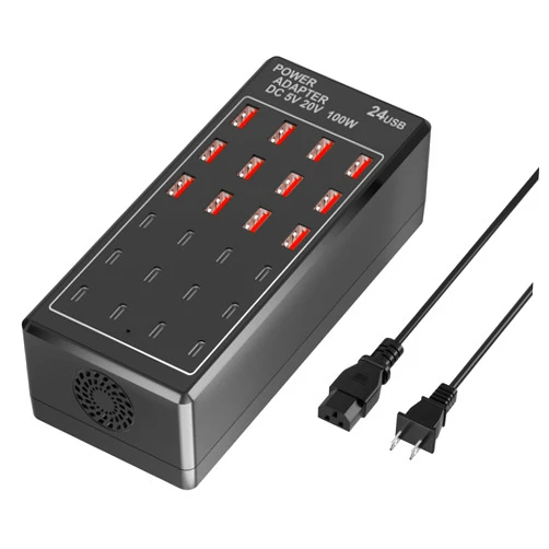 DeBangsi USB Charging Station Block, USB Charger Station 24-Port 100W(20A), USB A Charger Block, Fast Charger Desktop Station, Multi-Function Smart Charger for Apple iPhone iPad Samsung Laptop Pixel