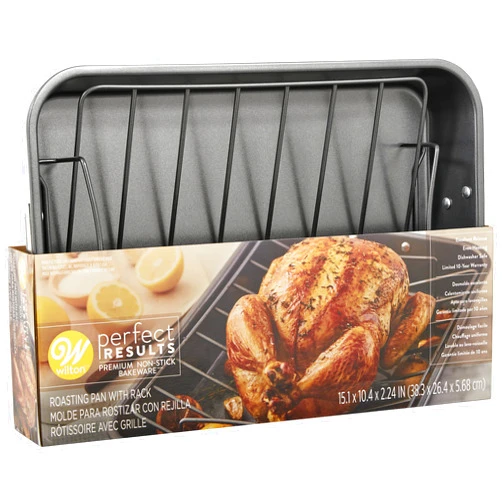 Generic Wilton Perfect Results Premium Non-Stick Roasting Pan with Rack Bakeware Set, 2-Piece