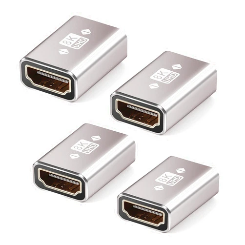 AIMHDUTY HDMI Coupler 8K, 4-Pack HDMI 2.1 Female to Female Adapter, HDMI Extender, Support 8K@60Hz, 4K@120Hz, Compatiable with HDTV Roku TV, Monitors, Laptop, Projector, ARC for Laptop