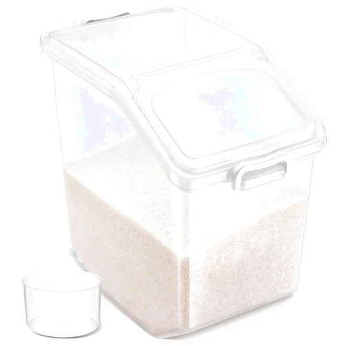 Funnymoom 40 Lbs Rice Storage Container Plastic Flour Rice Storage Bin Cereal Food Rice Holder with Lid Clear Rice Bin Large Rice Box for Kitchen Sugar Pantry Grain Dry Food Organization