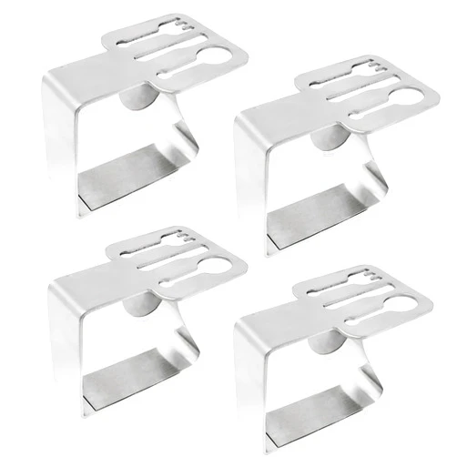 Honbay 4PCS Decorative Tablecloth Clips Stainless Steel Thickened Strong Cloth Clips Tablecloth Clamp Holders Table Cover Clamps Table Cloth Clips Holders for Outdoor and Indoor