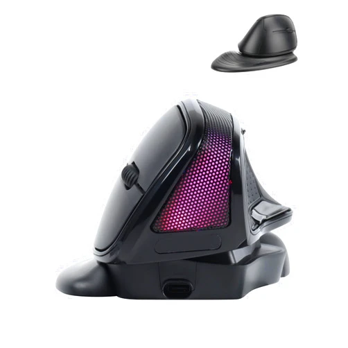SHARE SUNSHINE Wireless Mouse Large Angle Adjustable Ergonomic Vertical Upright Carpal Tunnel Ergo Right Hand 6 buttons USB Optical Mice for PC Laptop Computer Macbook Gift,3600 DPI,Removable Palm Rest,RGB Light